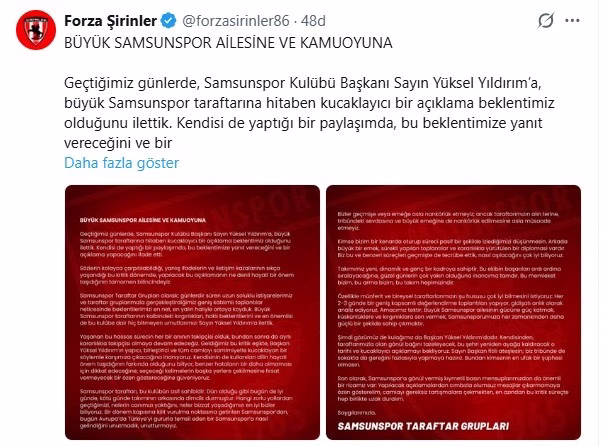 Samsunspor taraftar grupları: "Bu kulübün asıl sahibi taraftardır"