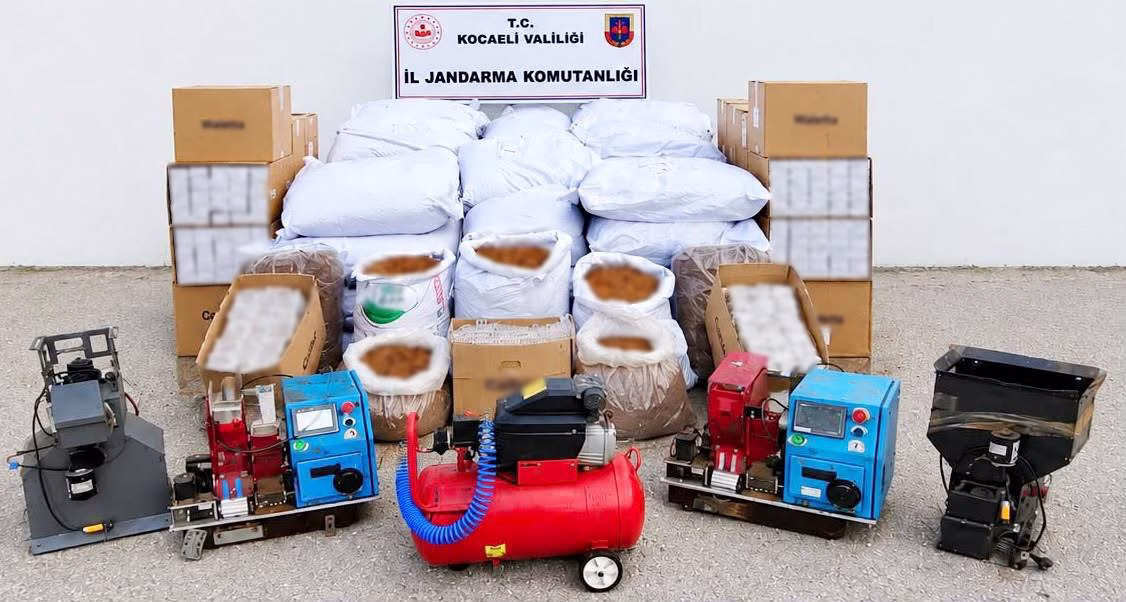 Kocaeli’de 2 milyon 450 bin liralık tütün ve makaron ele geçirildi