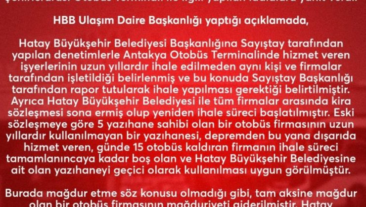 KAMUOYUNUN DİKKATİNE(ANTAKYA OTOGARI)